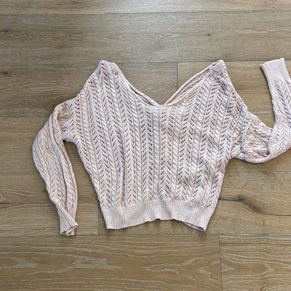 Main Strip Sweaters - Main Strip Light Pink V-Neck Sweater